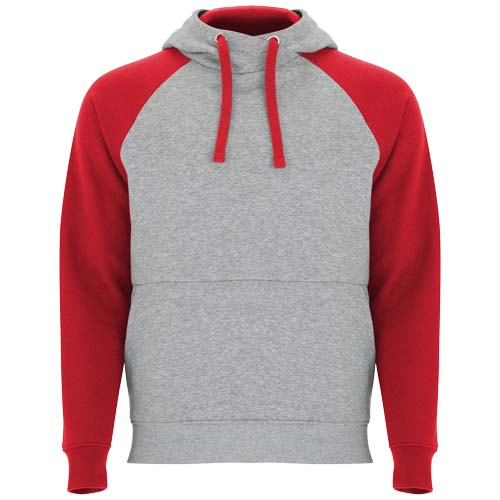 Sweat à capuche personnalisable - Badet Gris et Rouge